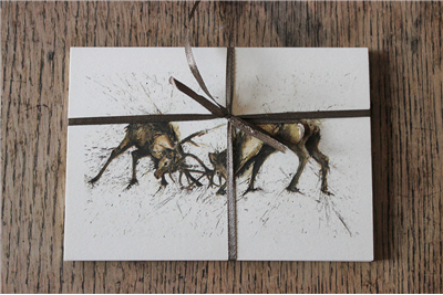 Clare Brownlow Rutting Stags Postcards - Pack of 10